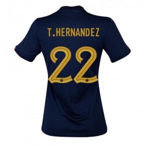 Frankrig Theo Hernandez #22 Replika Hjemmebanetrøje Dame VM 2022 Kortærmet
